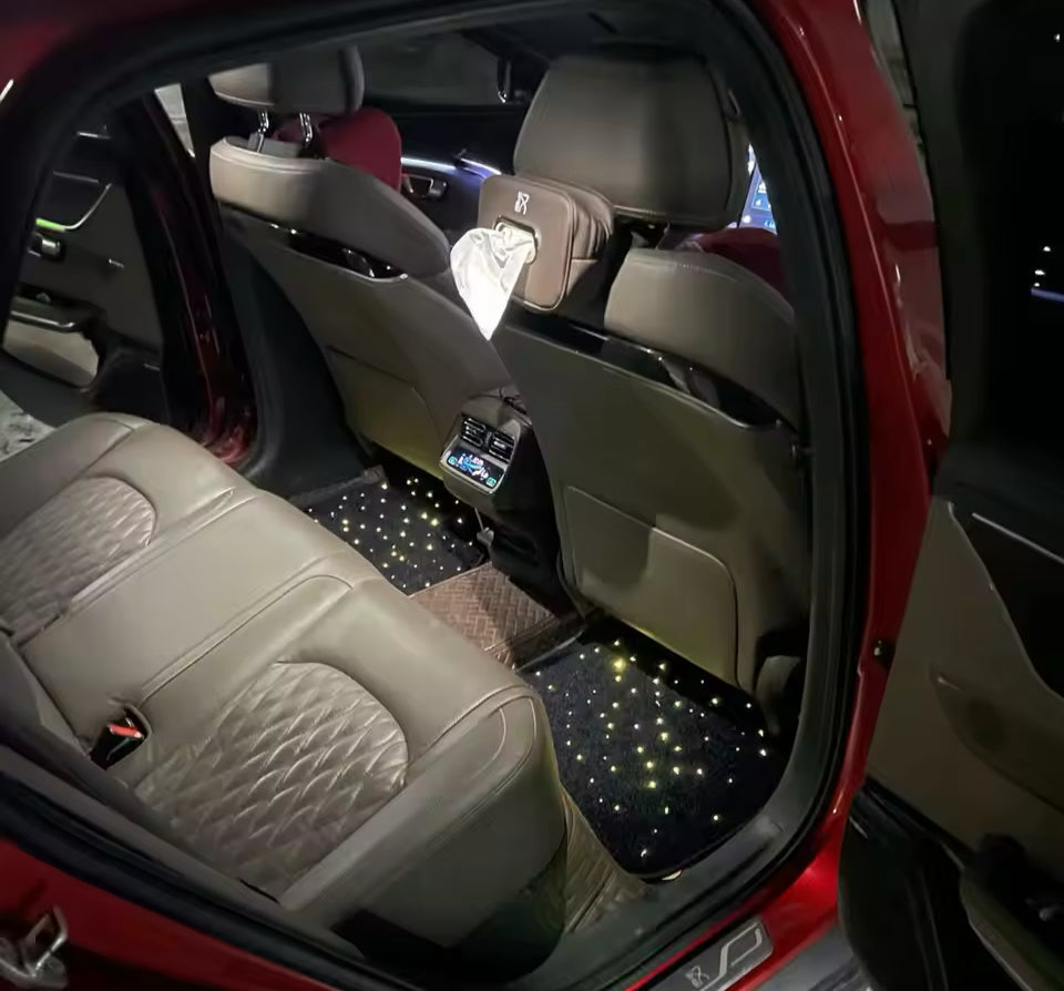 Fiber Optic Twinkle Stars Car Mats Star light LED Rugs With APP Remote Control 4PCS/Set For Car Decoration Souvenir