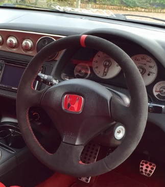Full Alcantara steering wheel cover for honda EP3 2002-2006